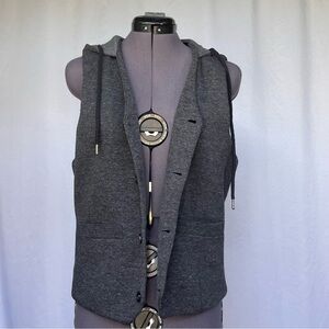 Sovereign Code Heather Gray Hooded Vest with Black Lining